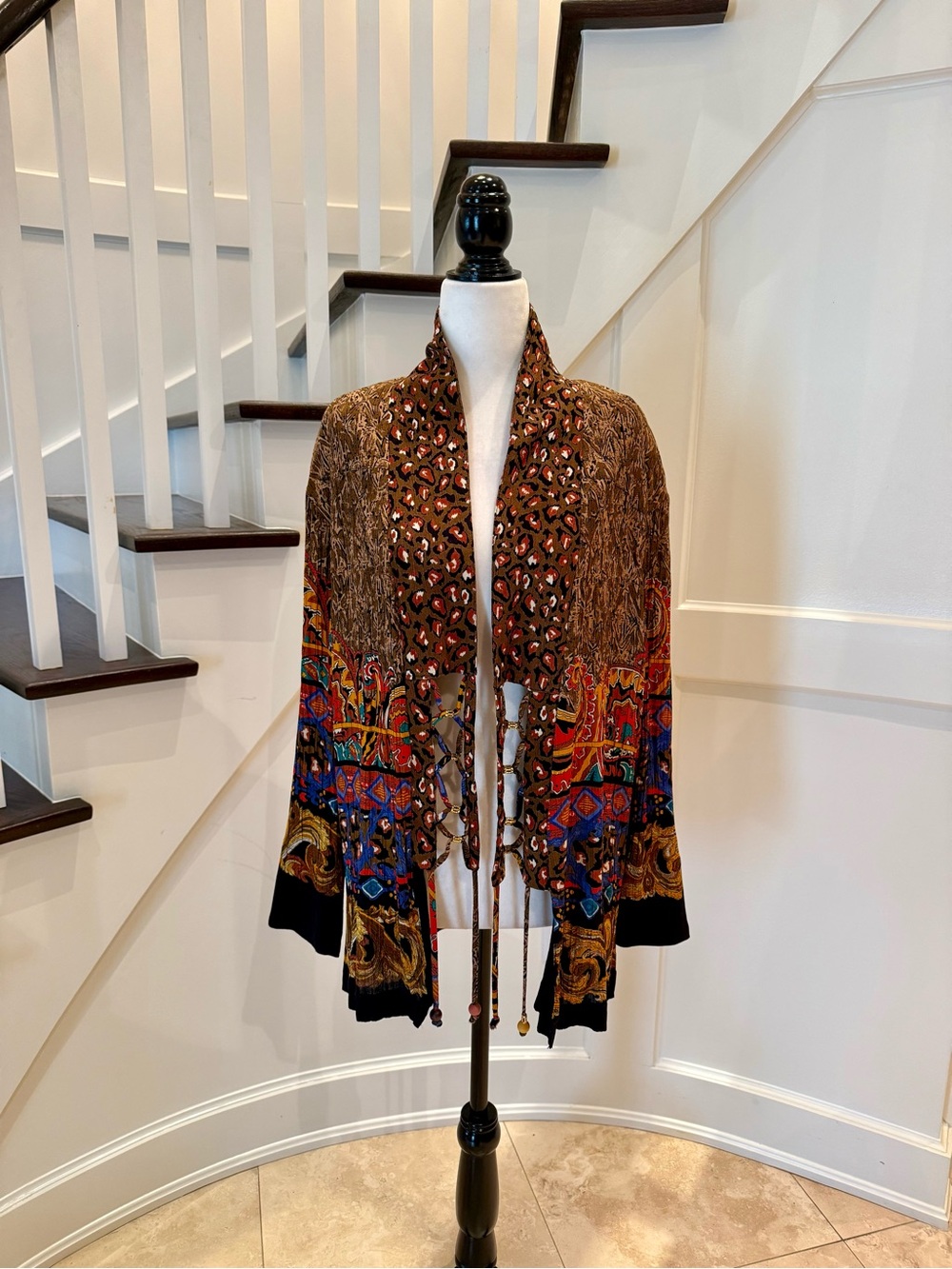 90's Carole Little Art-to-Wear Mixed Print Jacket